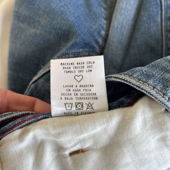 Cello Jeans Mini Skirt Large Blue Raw Hem Light Wash Distressed Whiskered - Picture 8 of 12